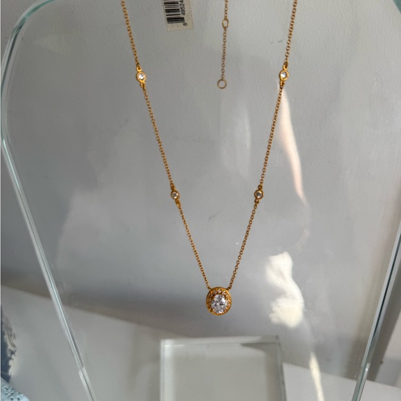 Freida Rothman Elegant Gold Necklace with Crystal Accents - Picture 2 of 4